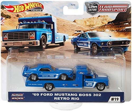Hot Wheels Team Transport '69 Ford Mustang Boss 302 Retro Rig