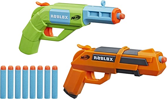 NERF Roblox Jailbreak: Armory, Includes 2 Hammer-Action Blasters, 10 Elite Darts, Code to Unlock in-Game Virtual Item