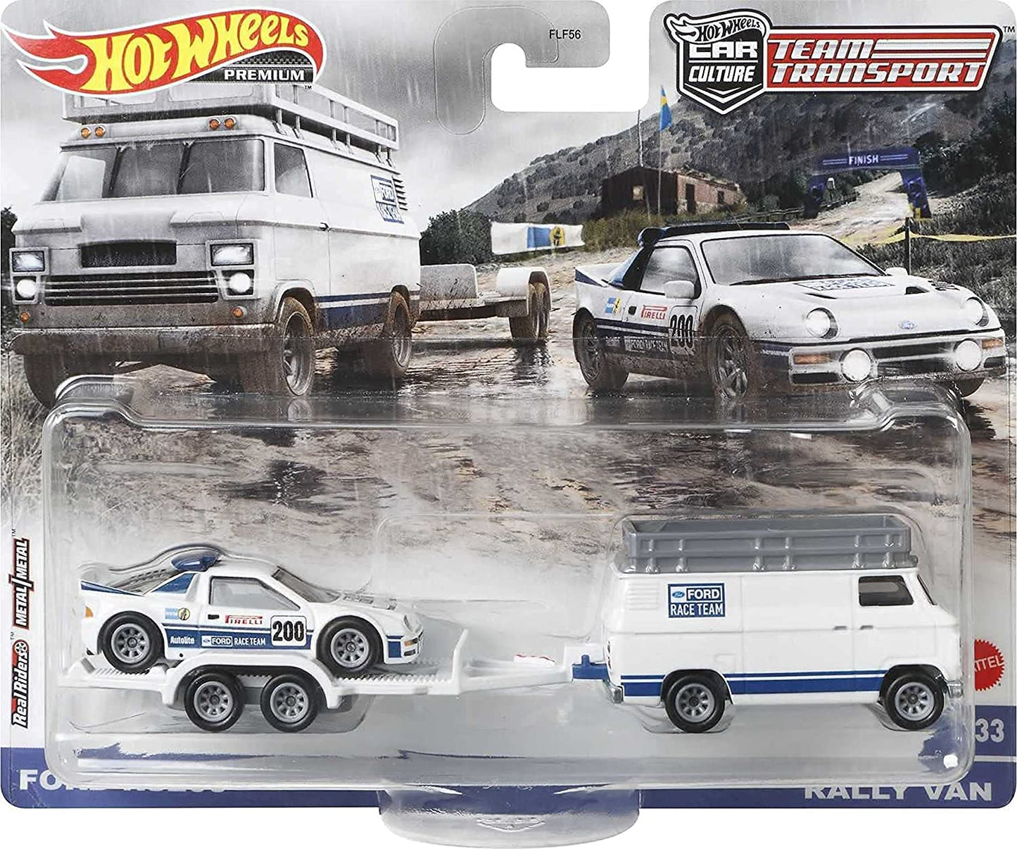 Hot Wheels Team Transport Ford RS200 and Rally Van