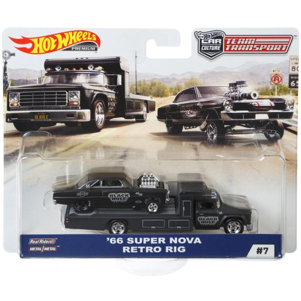 Hot Wheels '66 Super Nova & Retro Rig Premium Collector Car Vehicle Playset