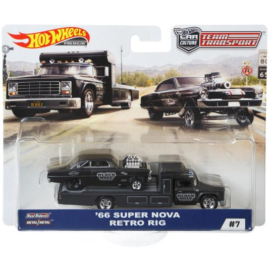 Hot Wheels '66 Super Nova & Retro Rig Premium Collector Car Vehicle Playset