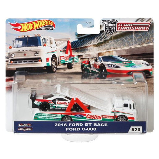 Hot Wheels Car Culture Team Transport 2016 Ford GT Race & Ford C-800
