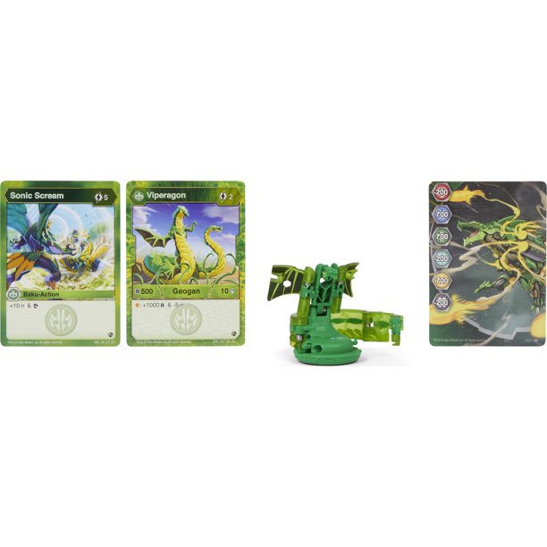 Bakugan Geogan, Viperagon, Geogan Rising Collectible Action Figure and Trading Cards