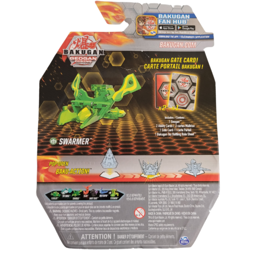 Bakugan Geogan Rising SWARMER Figure and Trading Cards
