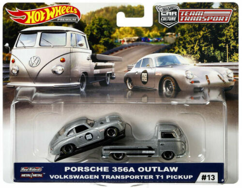 Hot Wheels Porsche 356 Speedster & Volkswagen Transporter T1 Pickup Collector Truck Vehicle Playset
