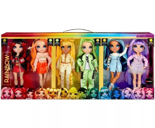 Rainbow High Collect Rainbow Fashion Doll Mega 6 Pack Bundle Includes Violet, Ruby, Sunny, Skyler, Poppy & Jade