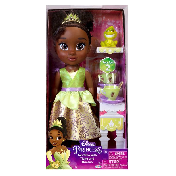 Disney Princess Tea Time With Tiana And Naveen Doll Playset, 8 Pieces
