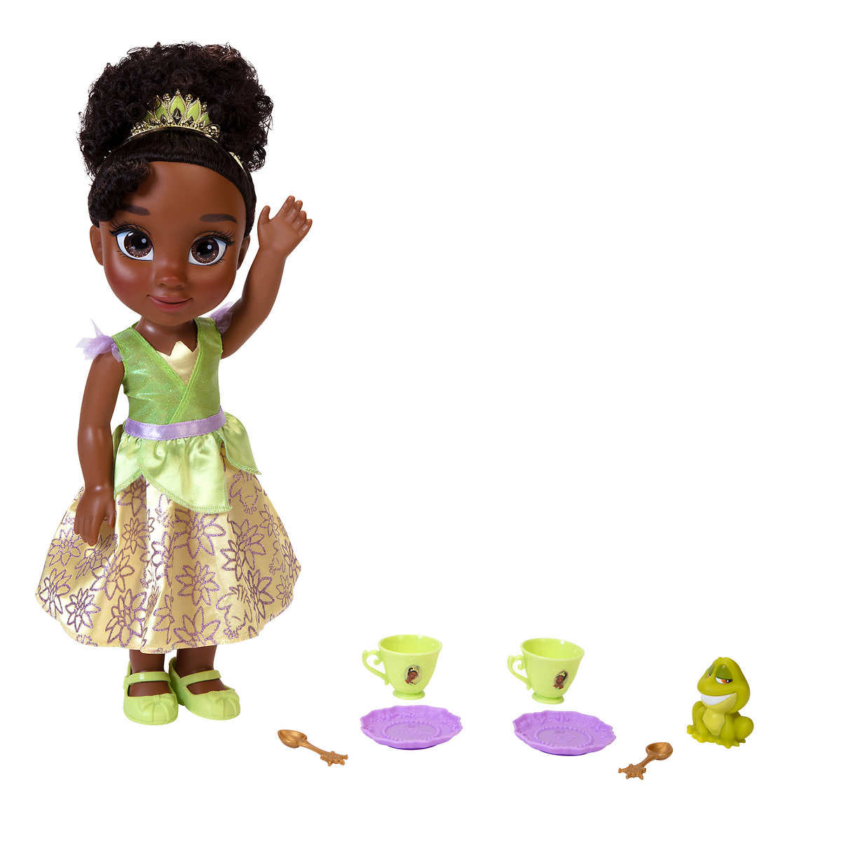 Disney Princess Tea Time With Tiana And Naveen Doll Playset, 8 Pieces