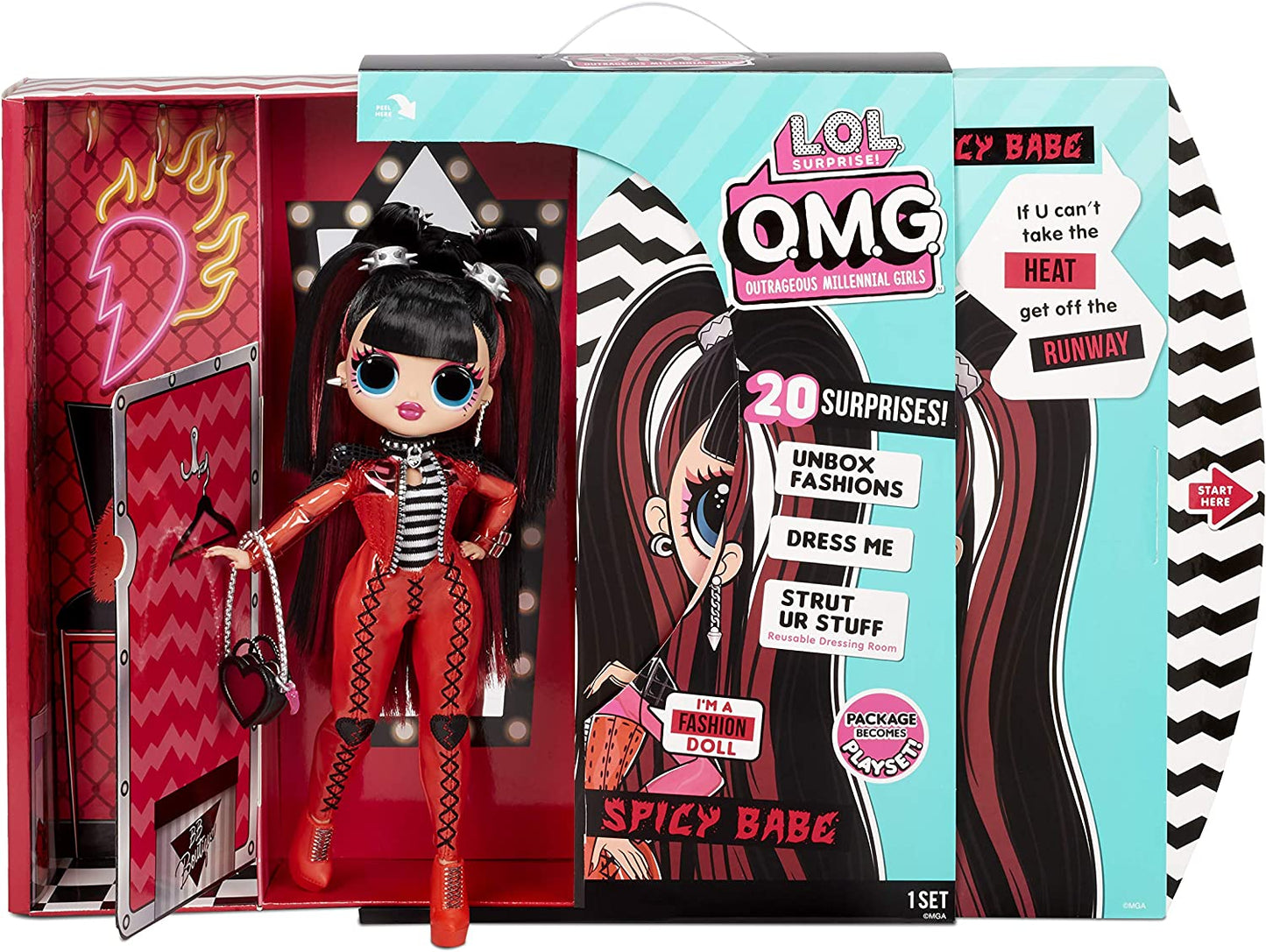 LOL Surprise OMG Spicy Babe Fashion Doll - Dress Up Doll Set with 20 Surprises